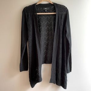 MOSSIMO Black “Crocheted” Hi-Lo Cardigan